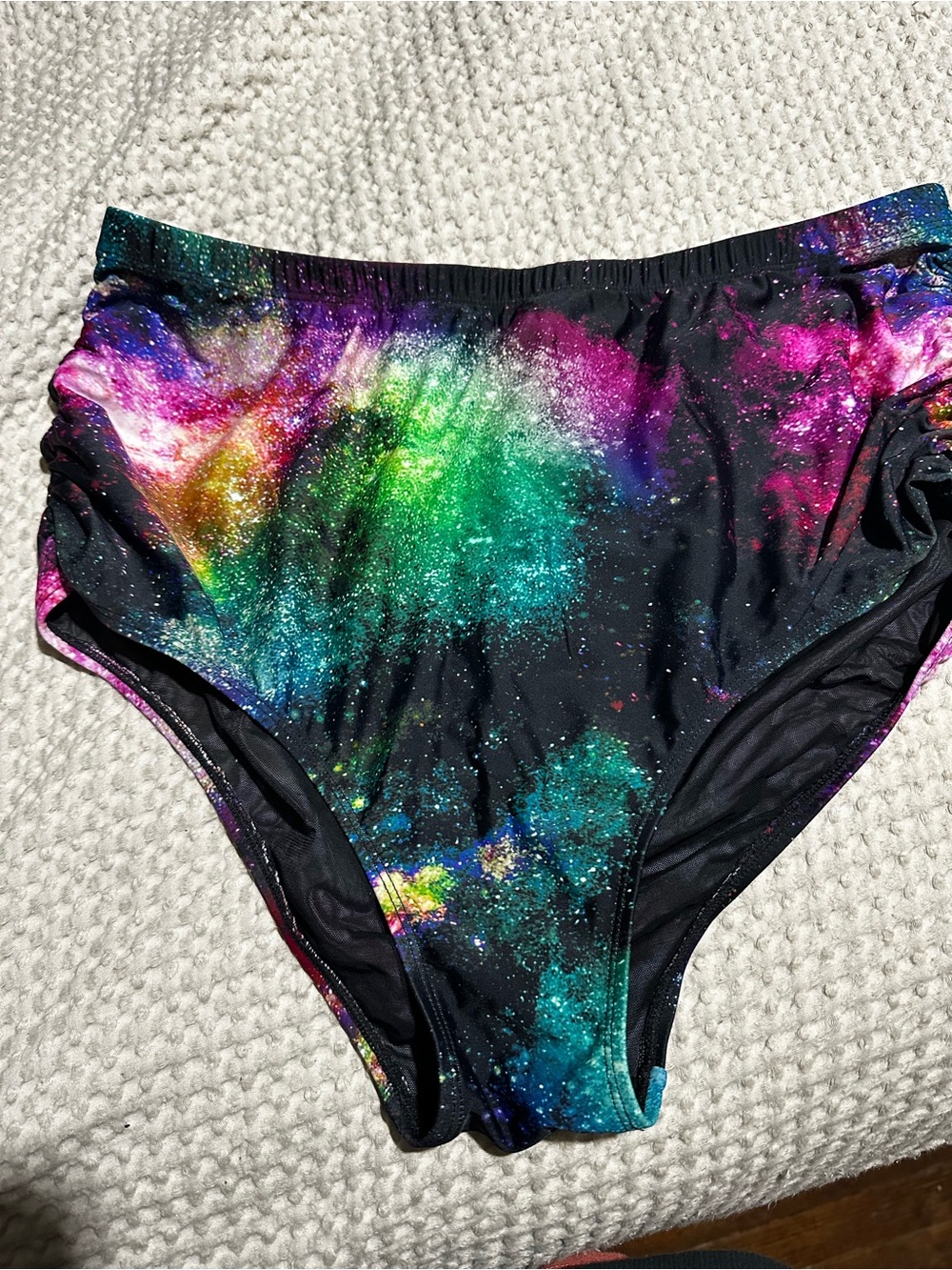torrid Black Galaxy-Print High-Waist Swim Bottoms size 1